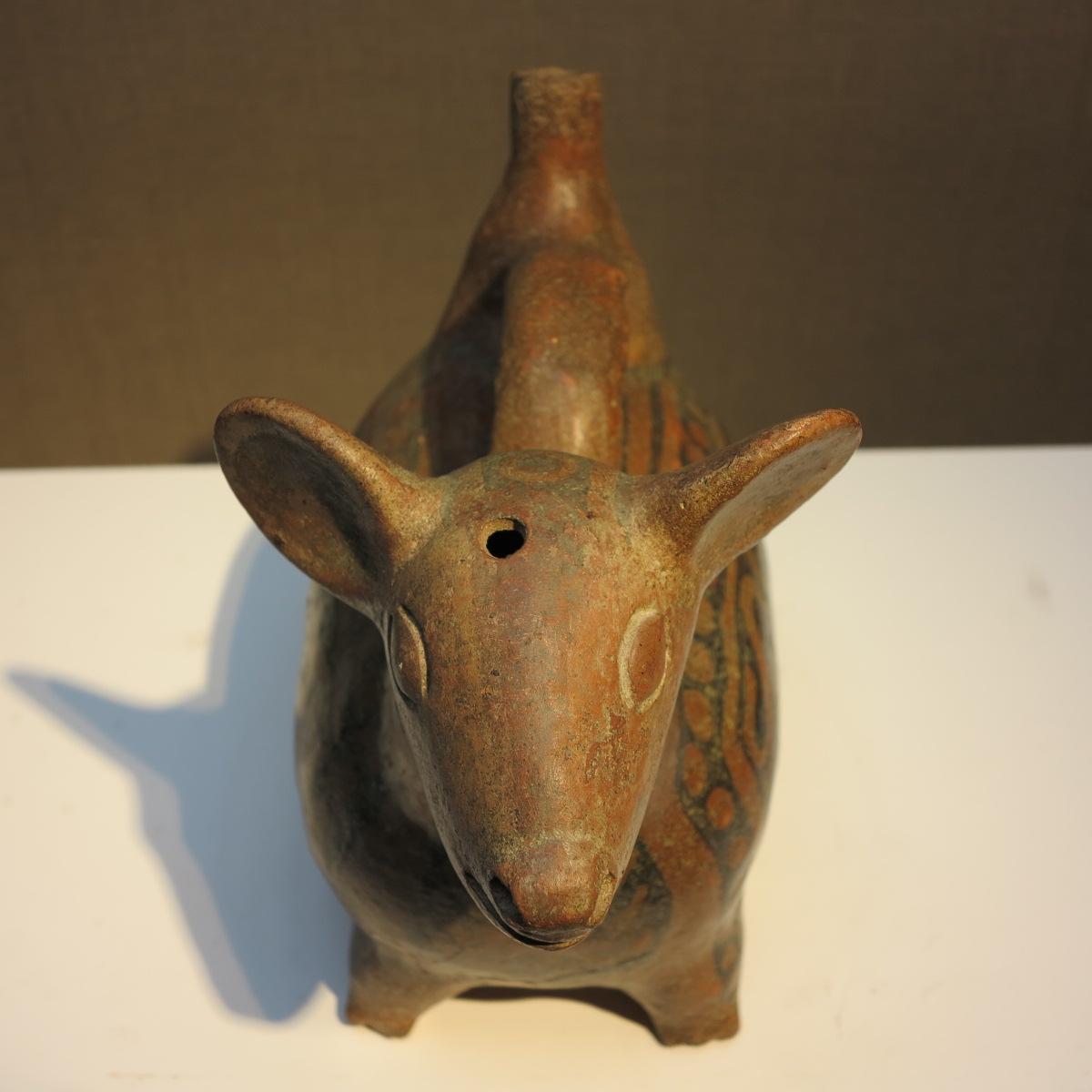 c.200 A.D Vicus Peruvian whistling dog pre-Columbian pottery figure sculpture 2
