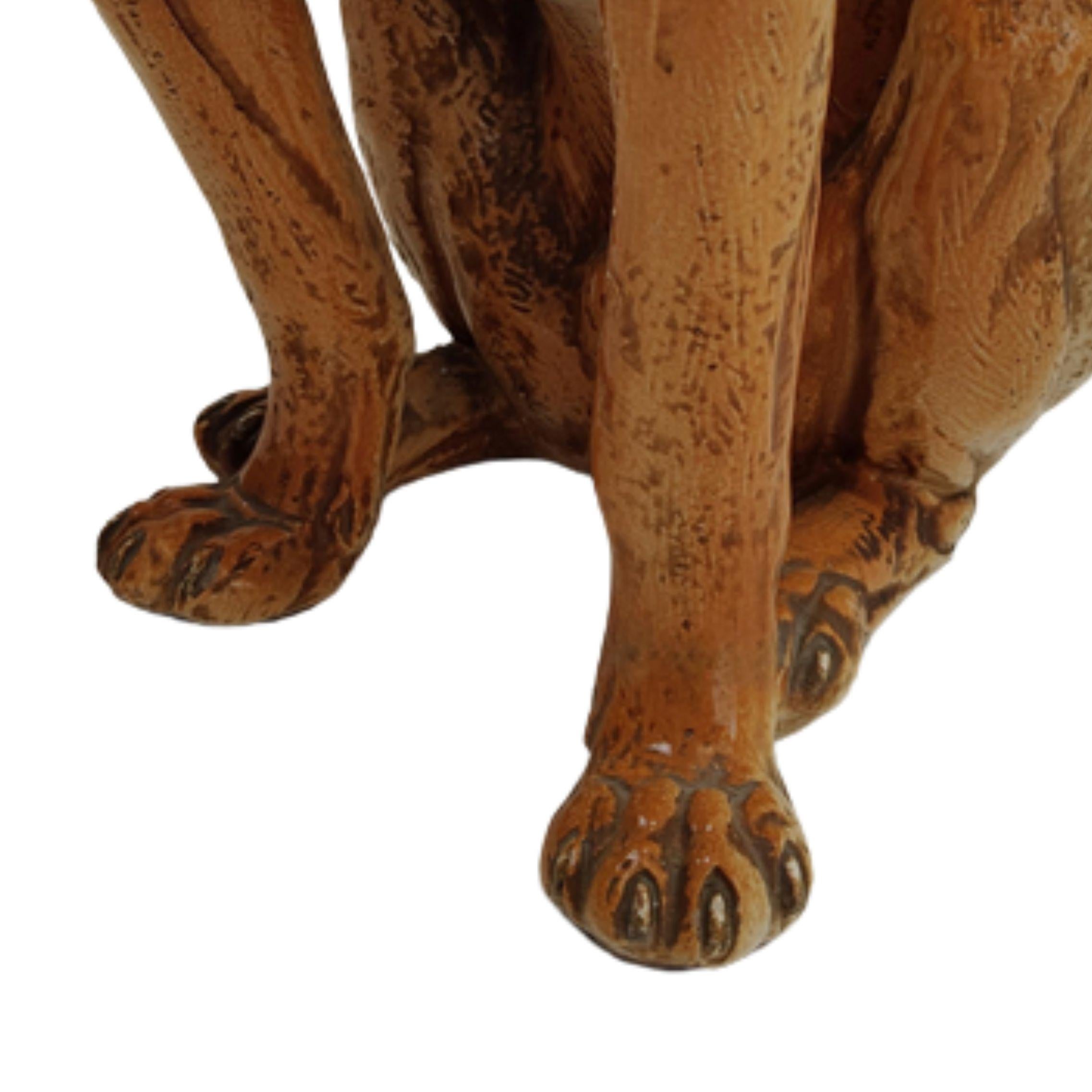 Chien de race Boxer en majolique fabriquée en Toscane, Italie, 1960 en vente 4