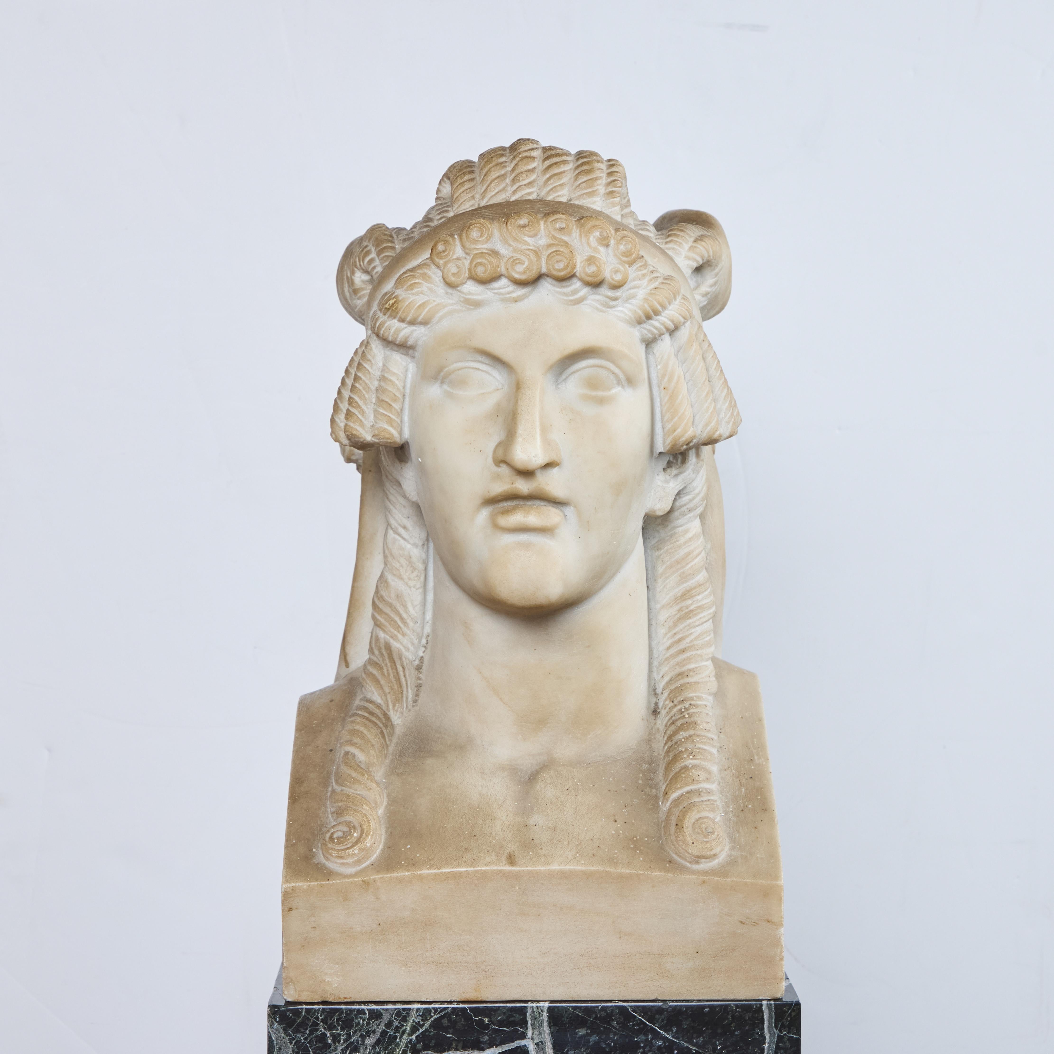 Carrara Marble Double Janus Sculpture For Sale 1