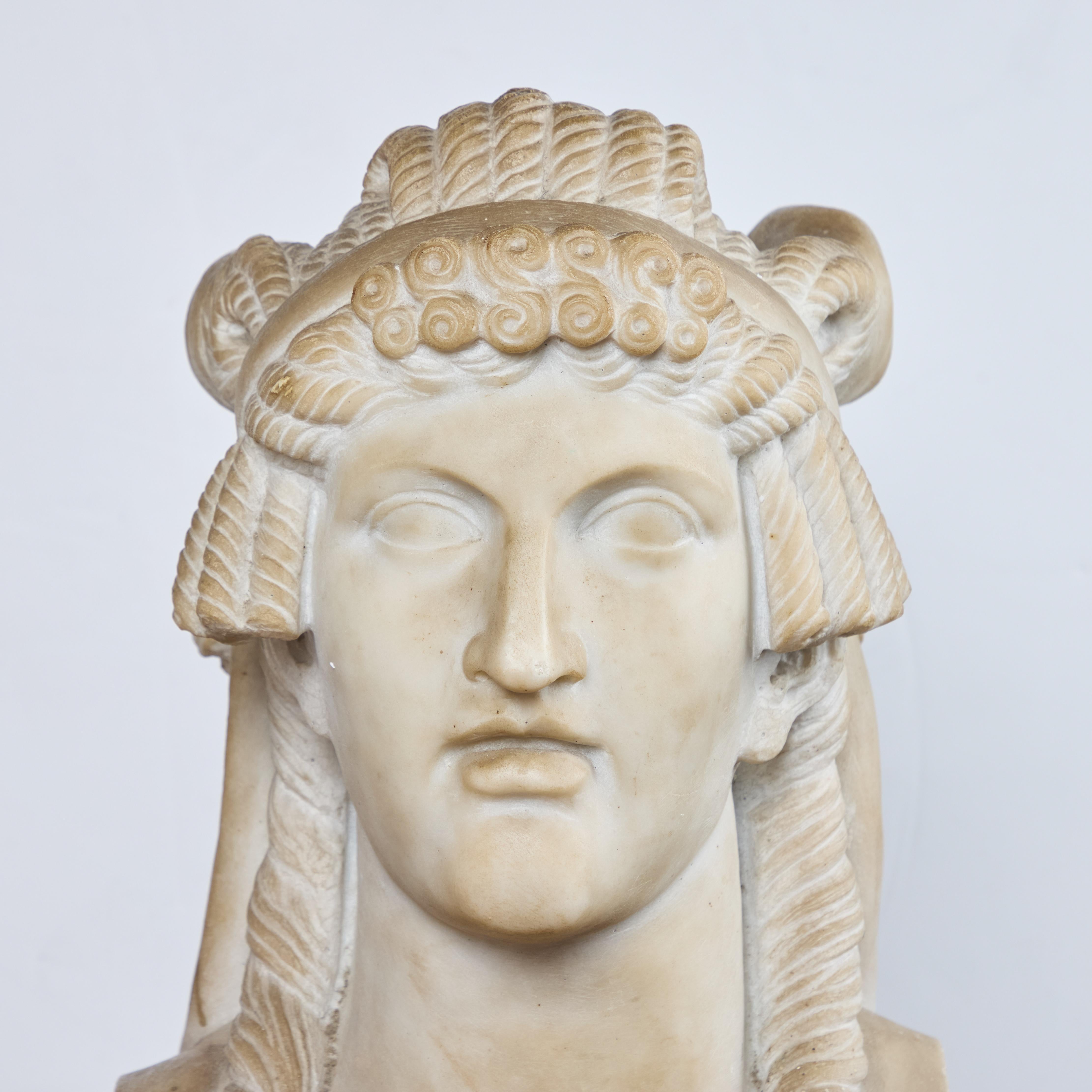 Carrara Marble Double Janus Sculpture For Sale 2