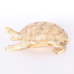 Carved Bone Turtle Sculpture
