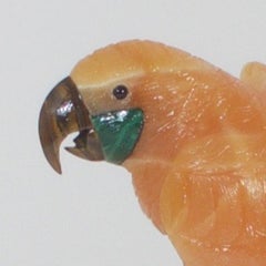 Carved Geode Hardstone Parrot Sculpture