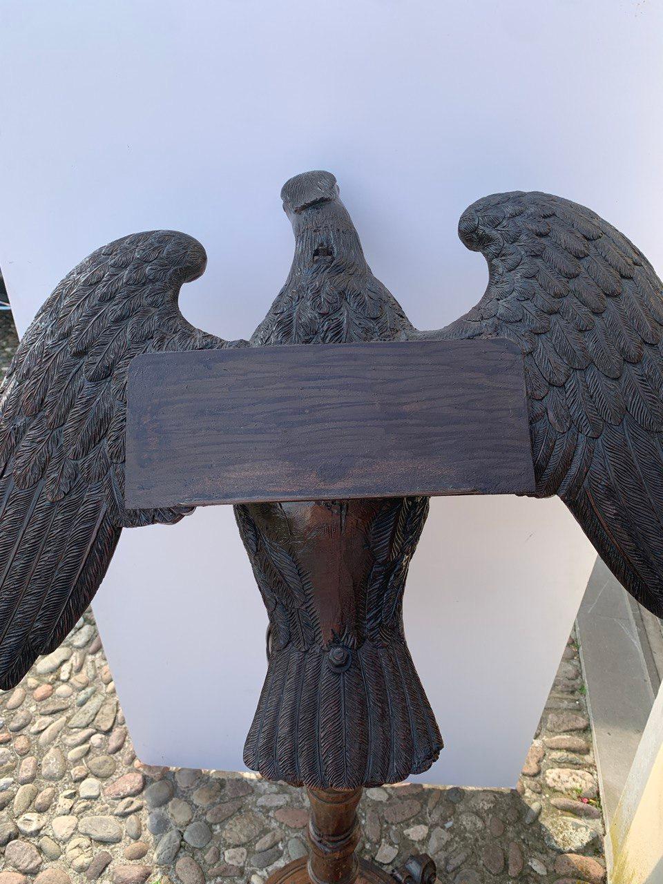Carved wooden lectern - Eagle. Italy, 19th century For Sale 14