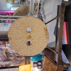 Castilian Millstone Sculpture, Granite and Iron Foot, Spain