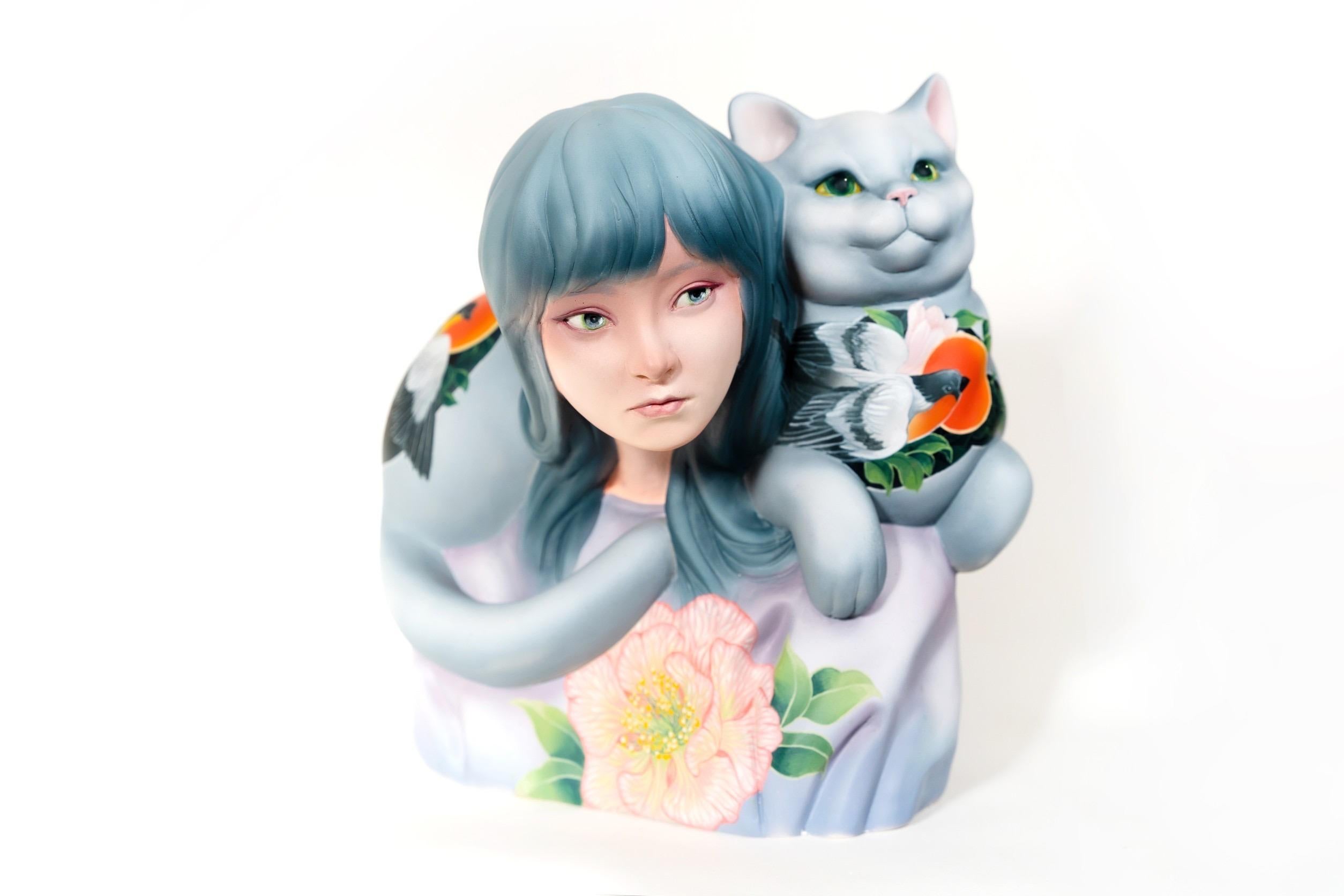 Cat Scarf by Josephine H.N. LUI - Sculpture by Unknown