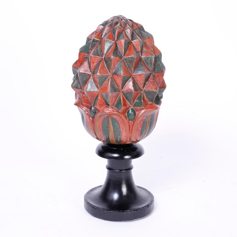 Carciofo in ceramica su supporto