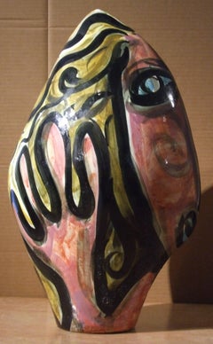Vintage Ceramic head , '50s - ceramic , 55x23x31 cm.
