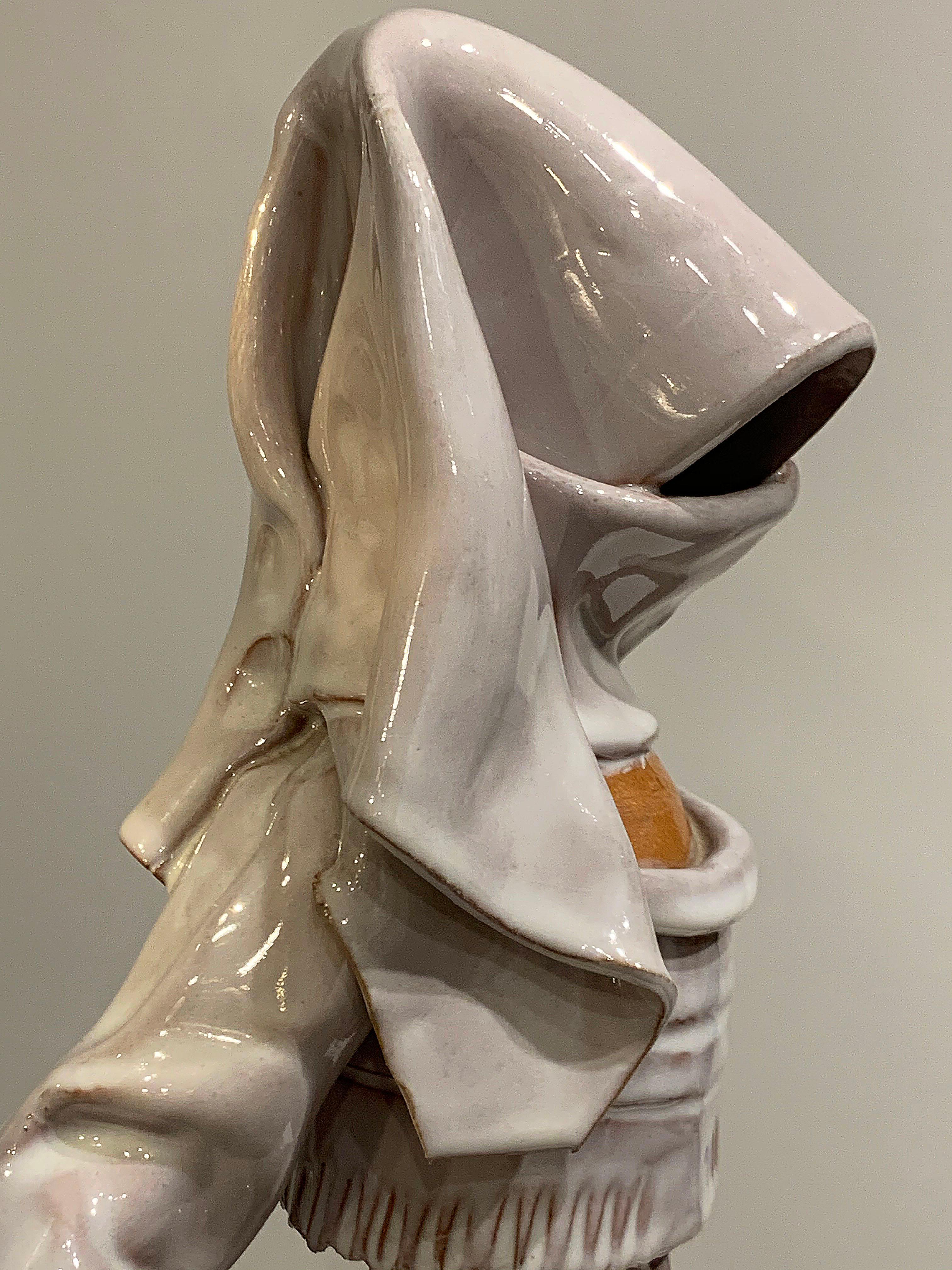 Ceramic Veiled Female Sculpture  6