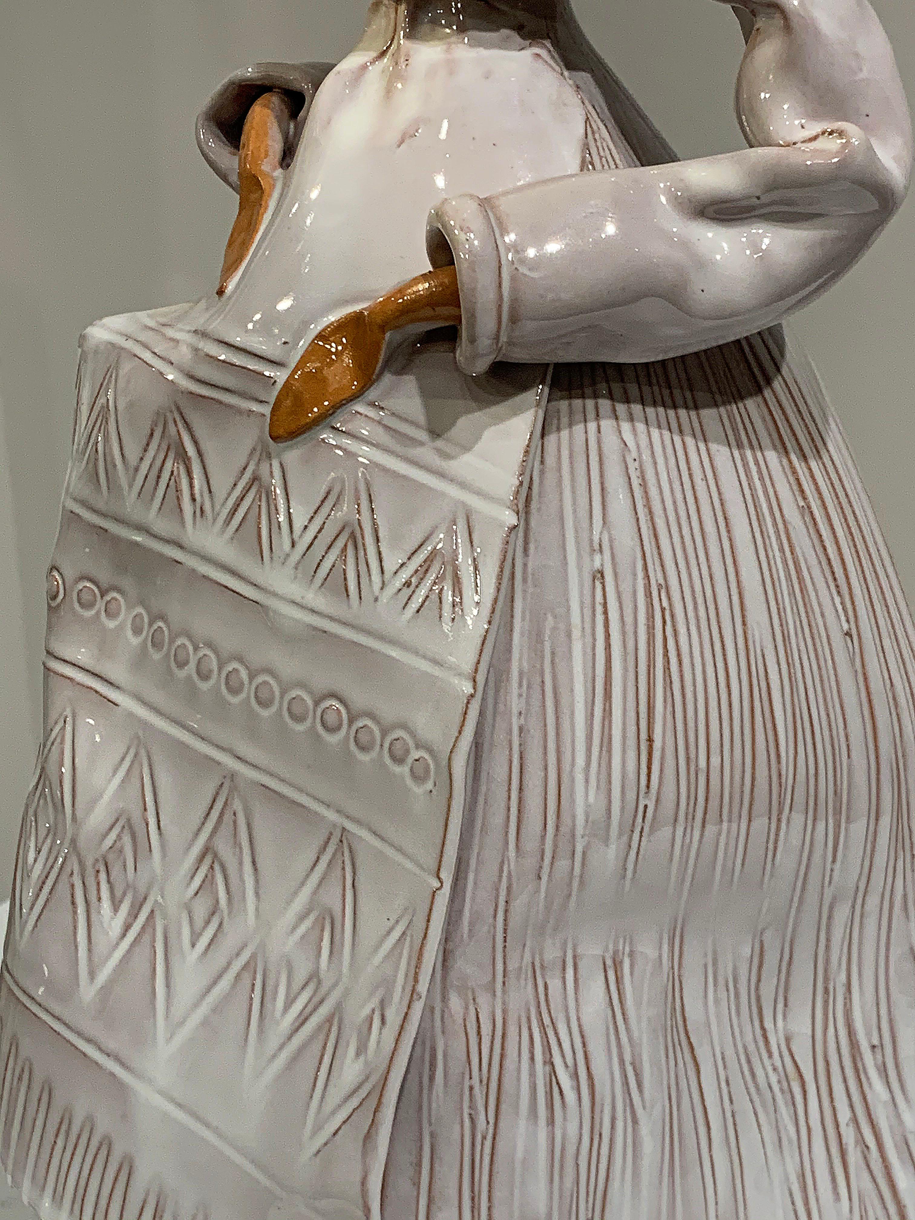 Ceramic Veiled Female Sculpture  1