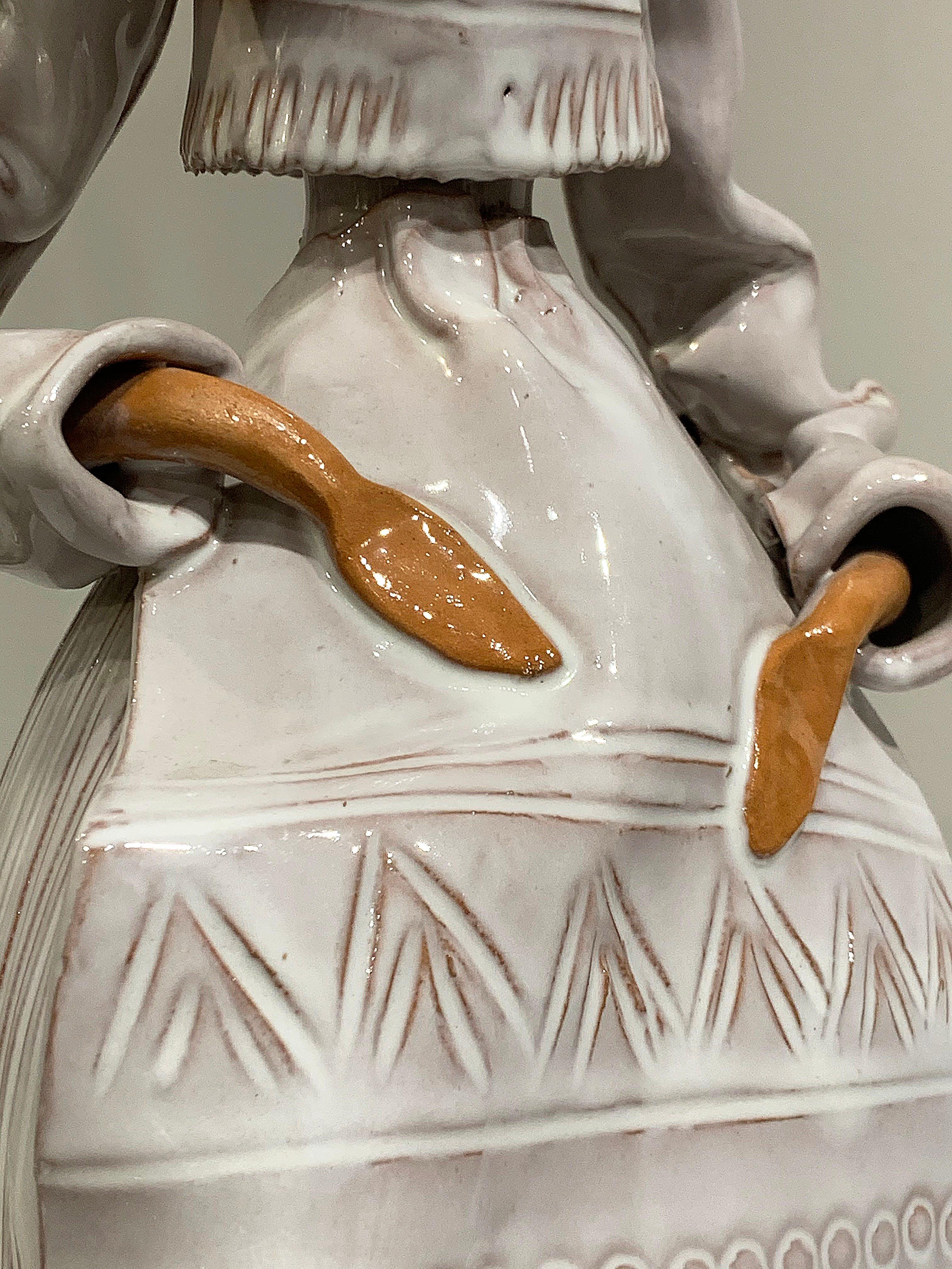 Ceramic Veiled Female Sculpture  4