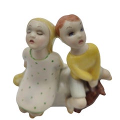 Decorated "Bambini" pottery, 1930s, Manifattura Lenci, Italy