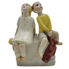 Céramique décorée "Bambini" 1930, Manufacture de Lenci, Italie