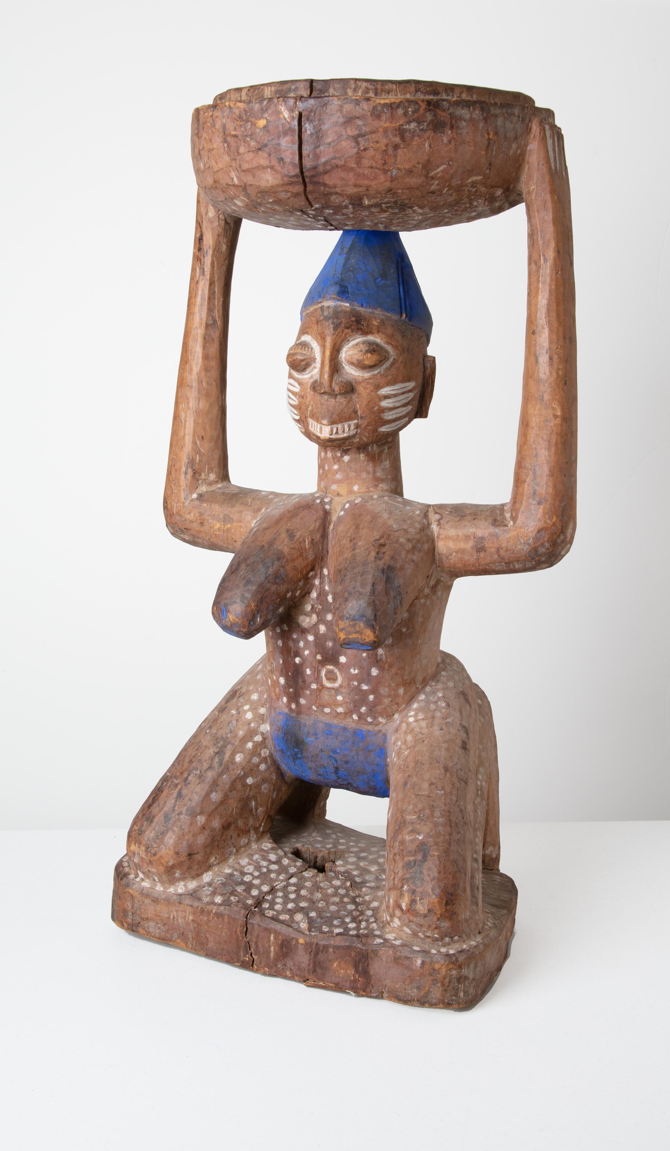 Figura cerimoniale con vaso per offerte. Nigeria-Yoruba - Sculpture di Unknown