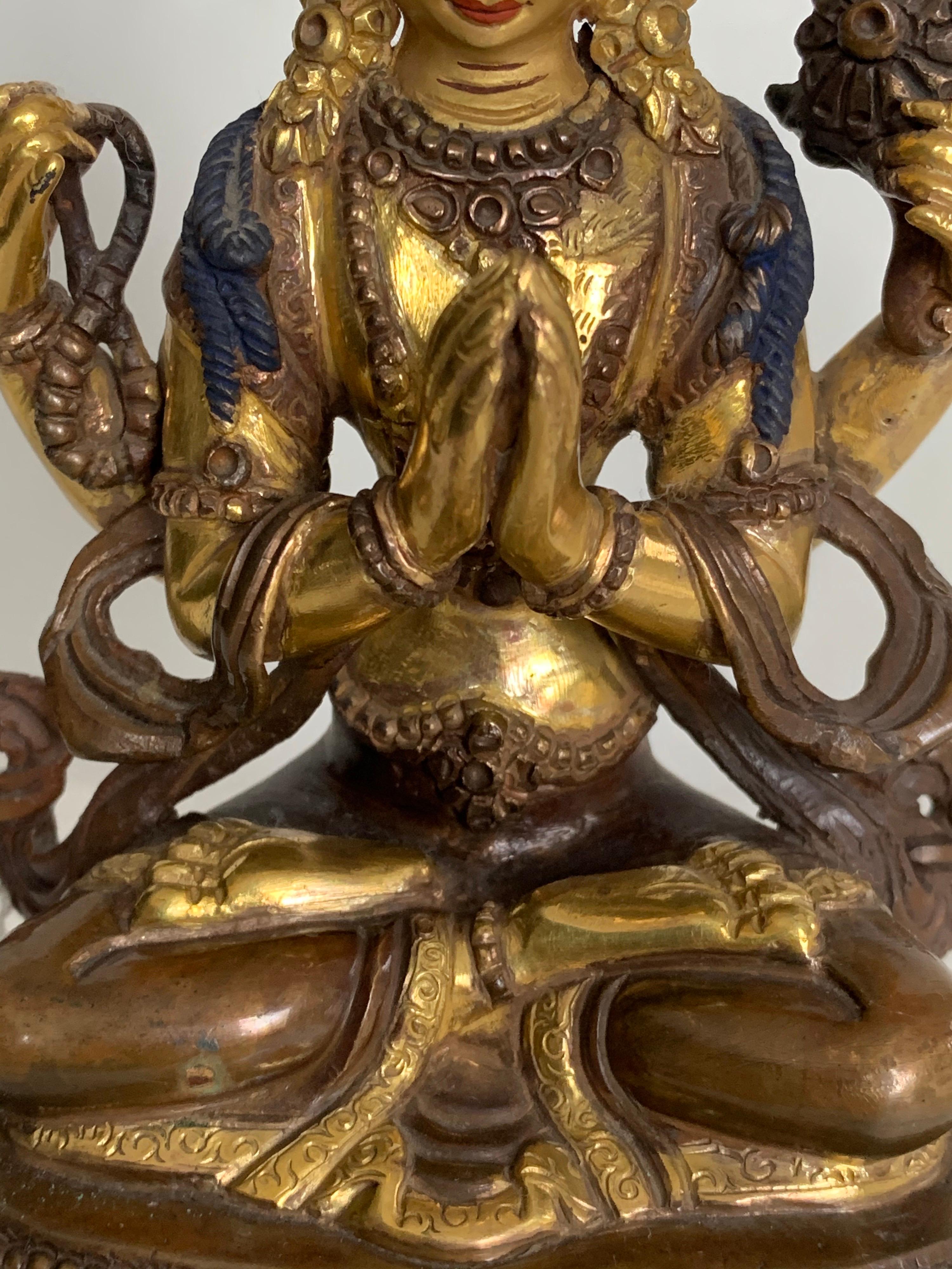 Statua di Chengrishi da 8 pollici con oro 24 carati realizzata a mano con il processo a cera persa in vendita 5