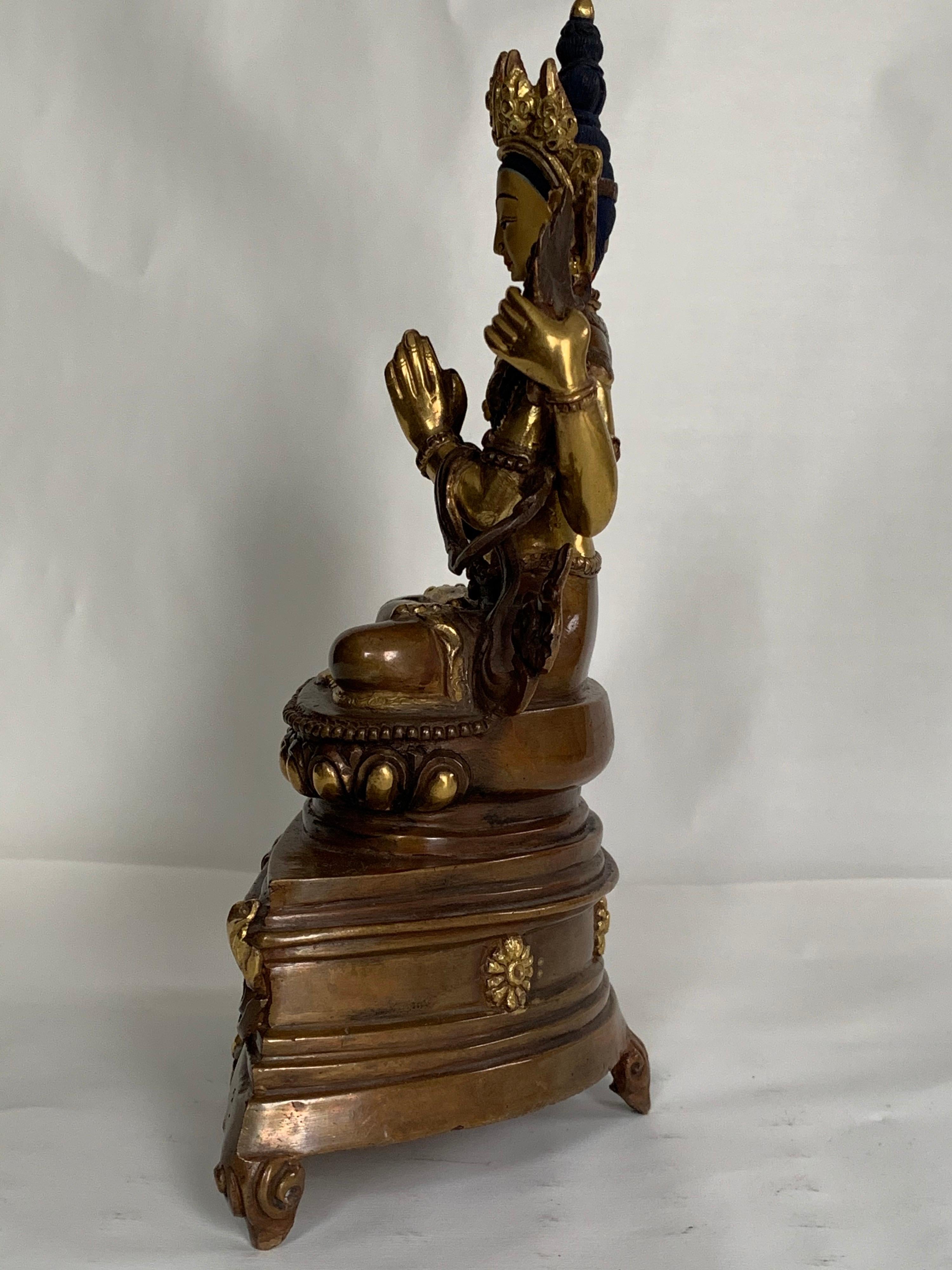 Statua di Chengrishi da 8 pollici con oro 24 carati realizzata a mano con il processo a cera persa - Sculpture Altro stile artistico di Unknown