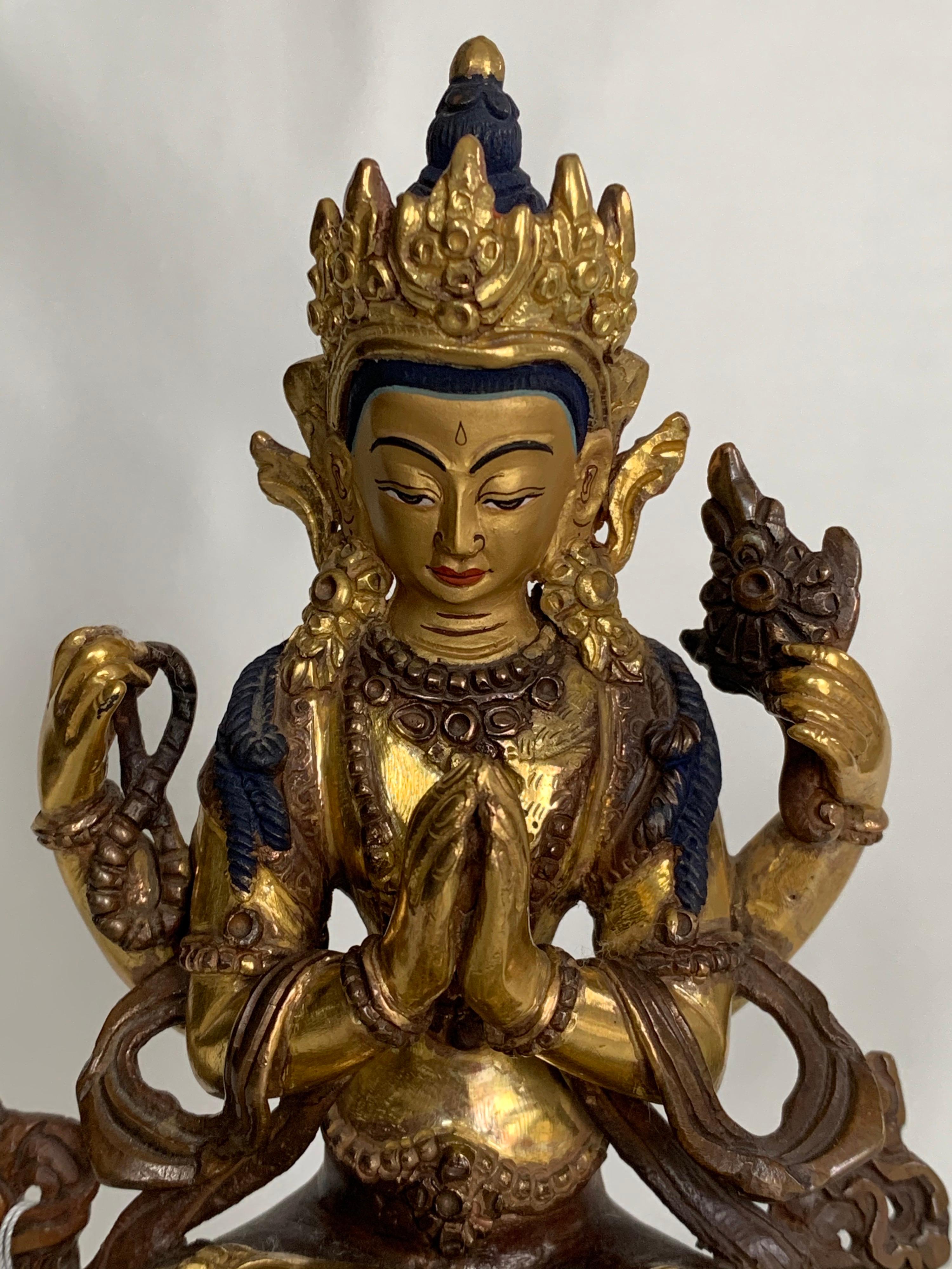 Statua di Chengrishi da 8 pollici con oro 24 carati realizzata a mano con il processo a cera persa in vendita 2