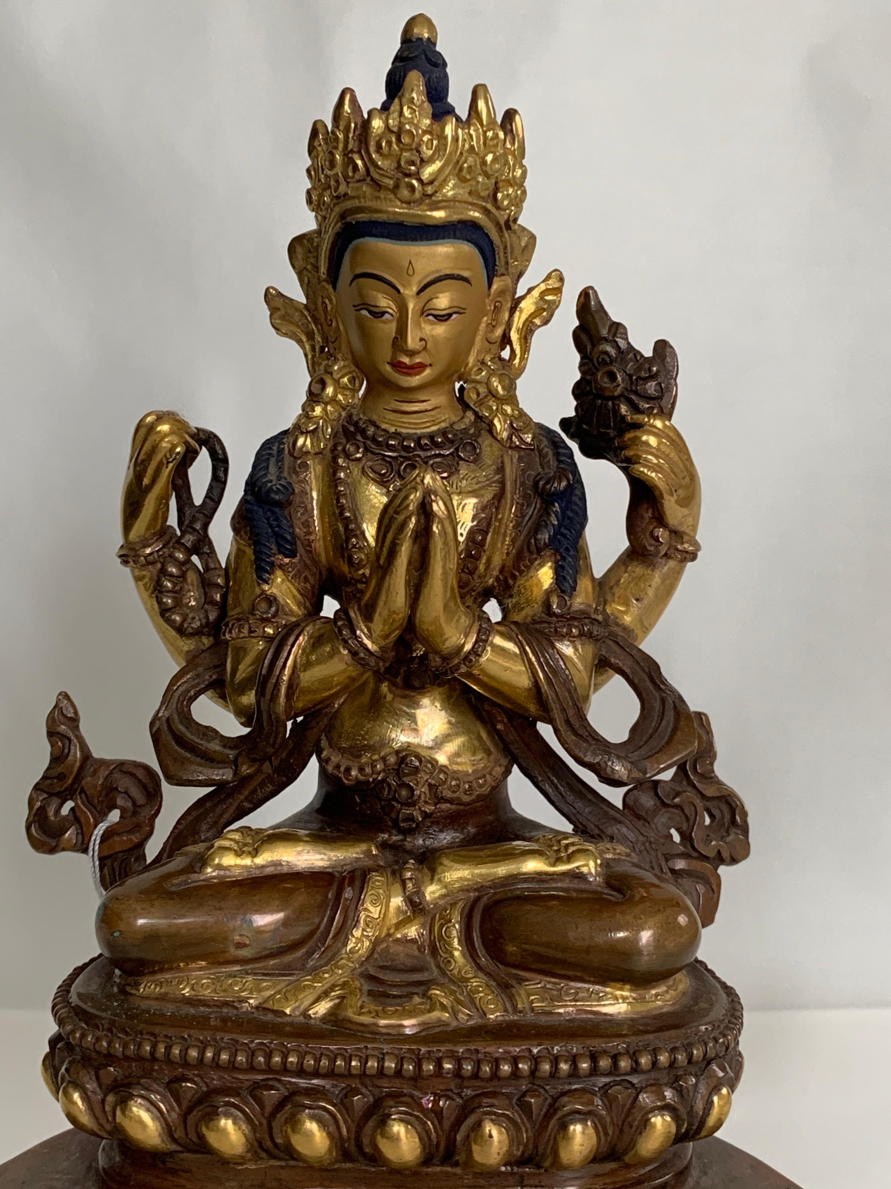 Statua di Chengrishi da 8 pollici con oro 24 carati realizzata a mano con il processo a cera persa in vendita 3