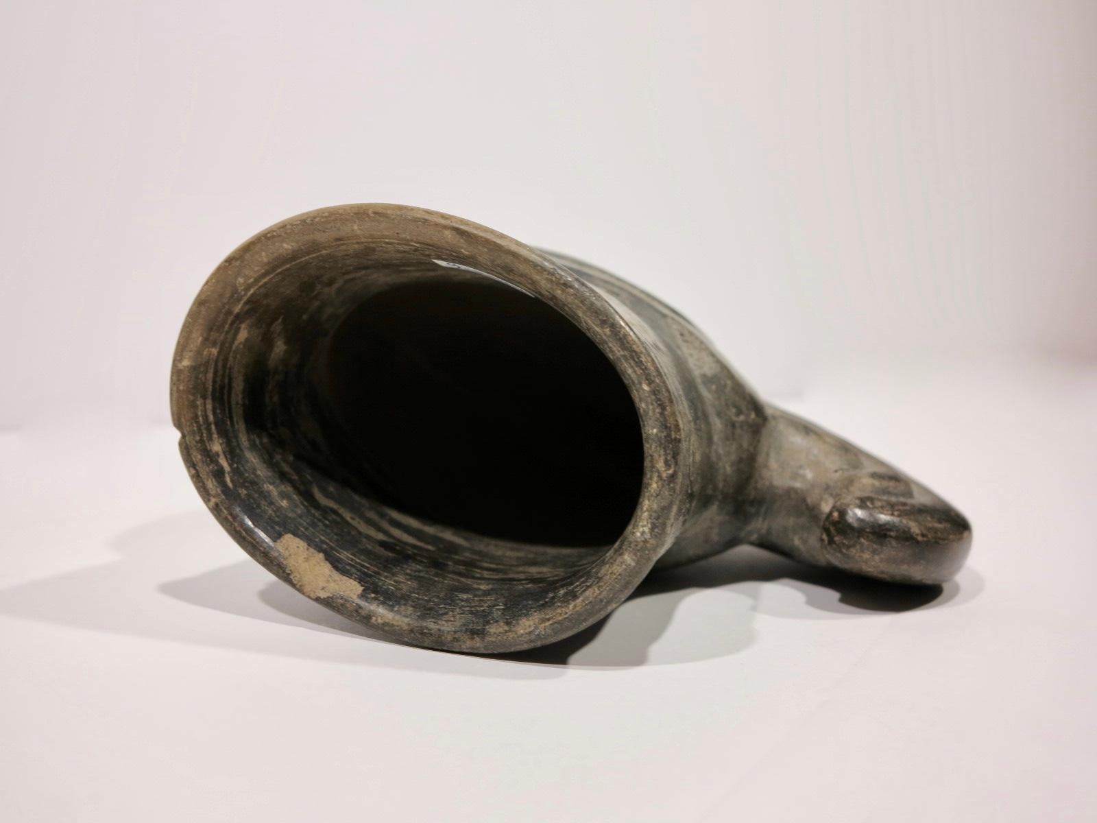Élément de masque figuratif en poterie d'oiseau exotique péruvienne précolombienne Chimu Inca 3