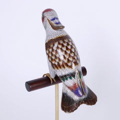 Chinese Cloisonné Bird on a Stand