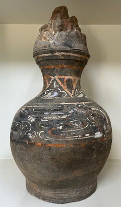 Chinese Han Dynasty: Jar with Mountain Lid