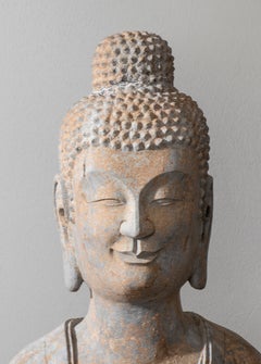 Chinese Stone Sculpture of Bhudda in Tang And Wei Dynasties In Style Abhayamudrā