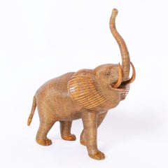 Chinese Wicker Elephant Box from the Shanghai Collection