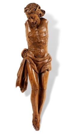Christ crucified Wood sculpture Flemish 16th century Old master Religious Art