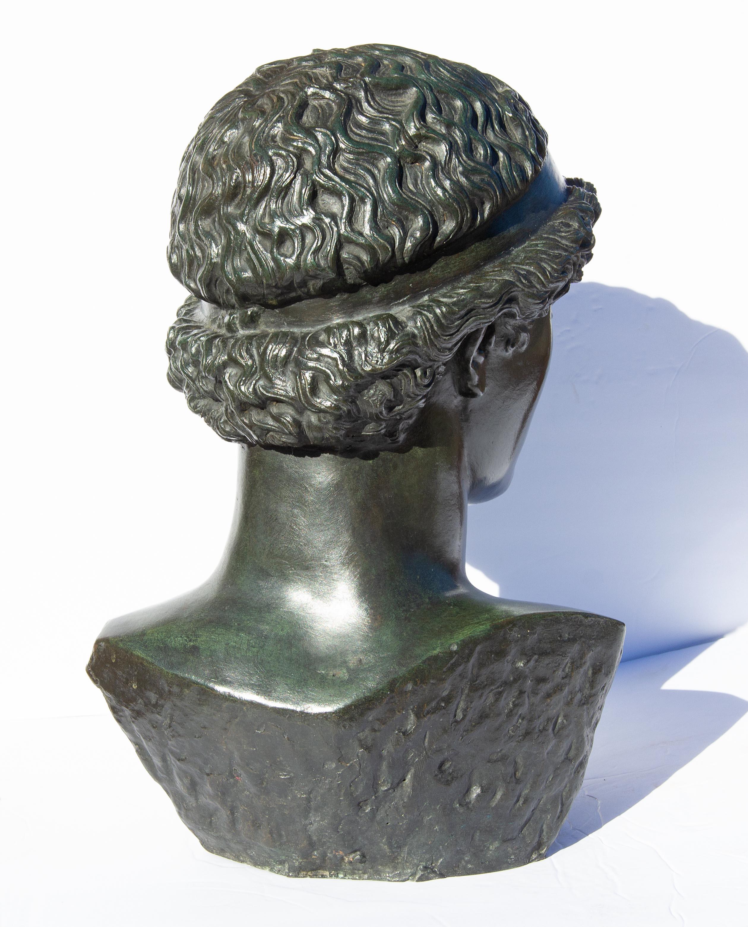 Klassische Bronzebüste von Athena Lemnia von Phidias, Lebensgröße (Realismus), Sculpture, von Unknown