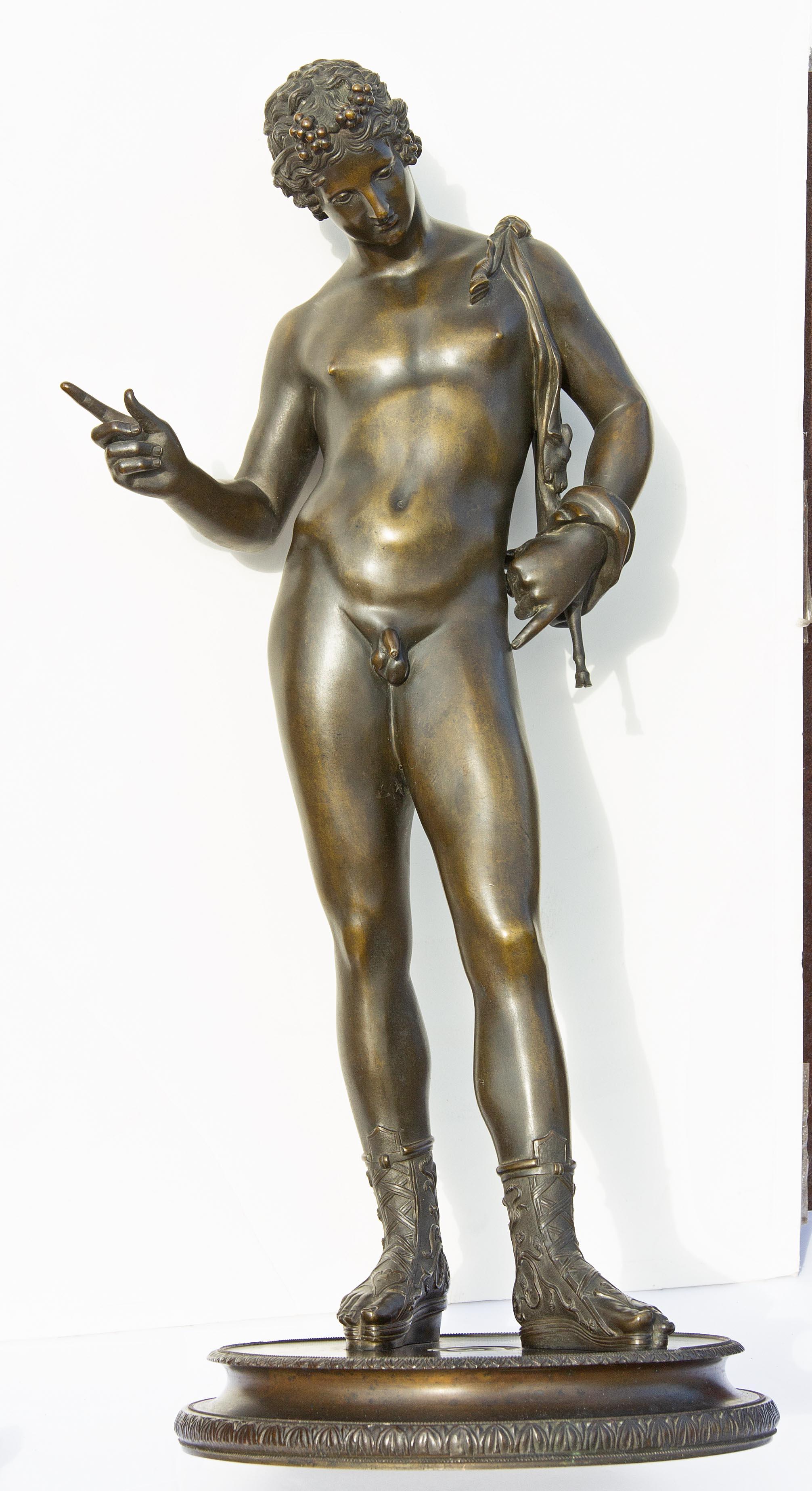 Unknown Figurative Sculpture - Classical Grand Tour Bronze Sculpture of  Narcissus 19th Century