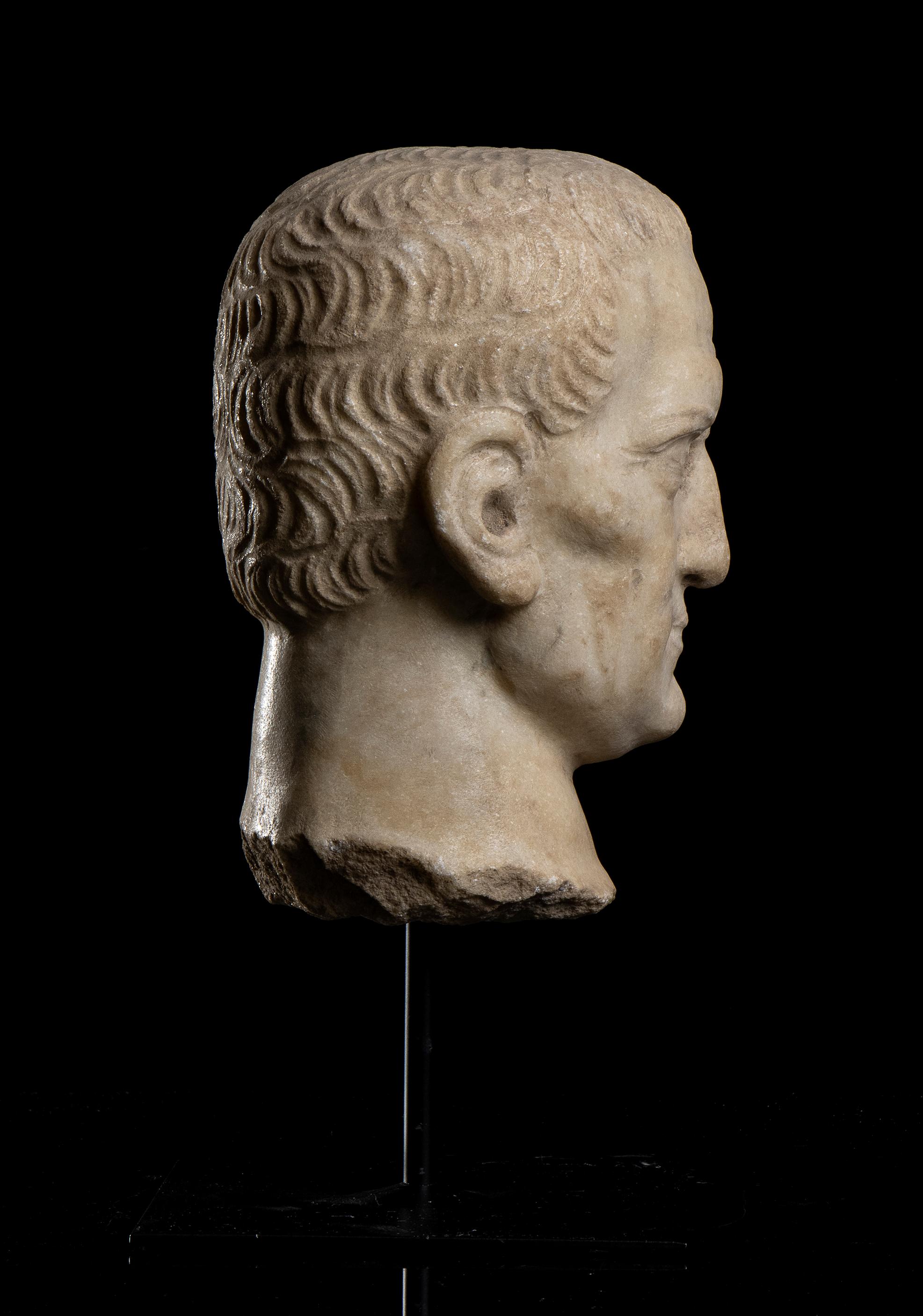 Classical Roman Archeological Style Sculpture Portrait Emperor Maximinus Thrax For Sale 6
