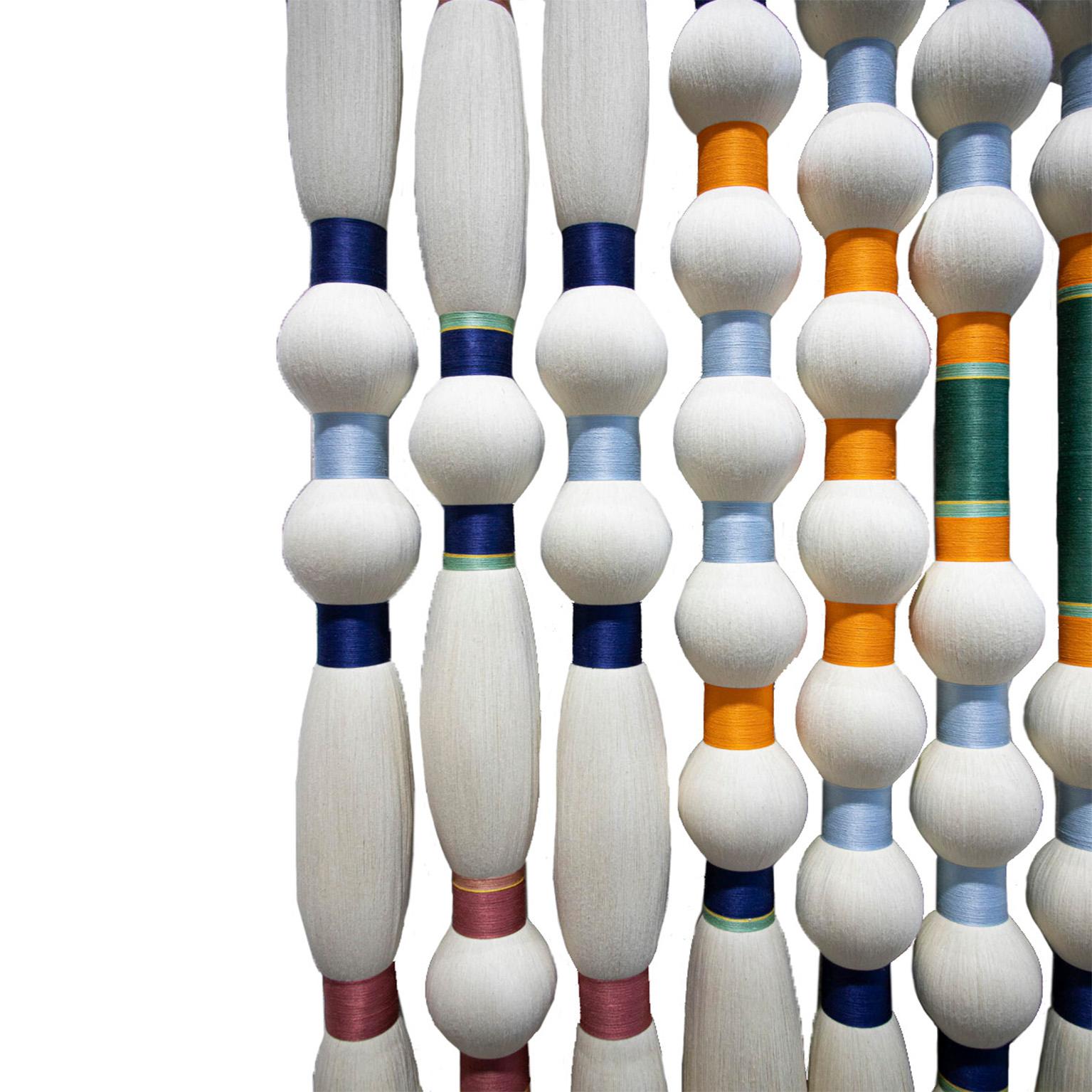 Contemporary Art Tapestry in Ivory and Multicolored Cotton, North American - Modern Sculpture by Unknown