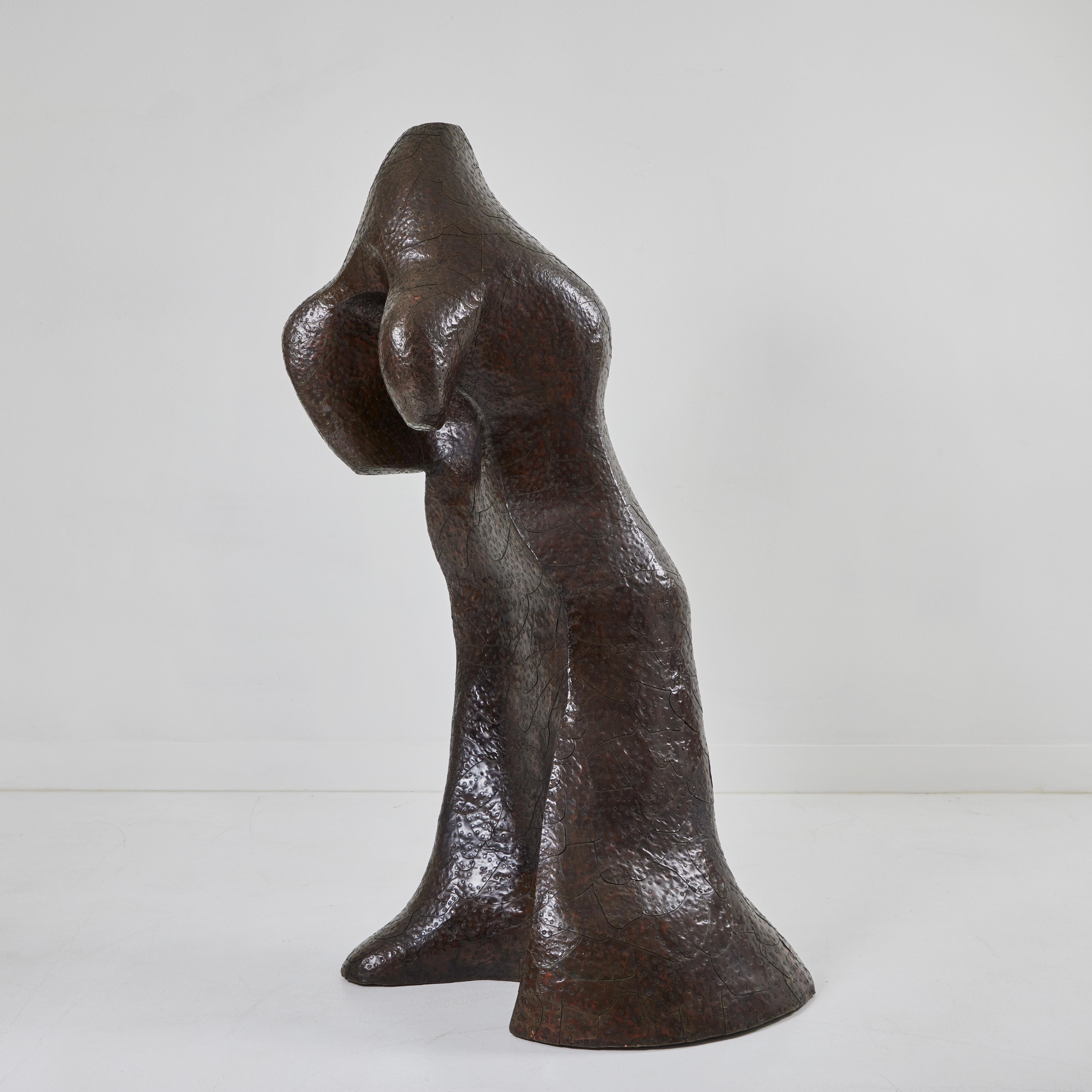 Copper Clad Cedar Biomorphic Form by Bill Anson - Modern Sculpture by Unknown