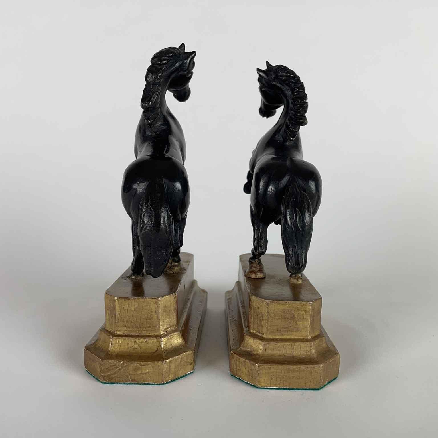 Coppia Di Cavalli In Bronzo Neoclassici Inizio 1800 Sculture Animalier Italiane en venta 6