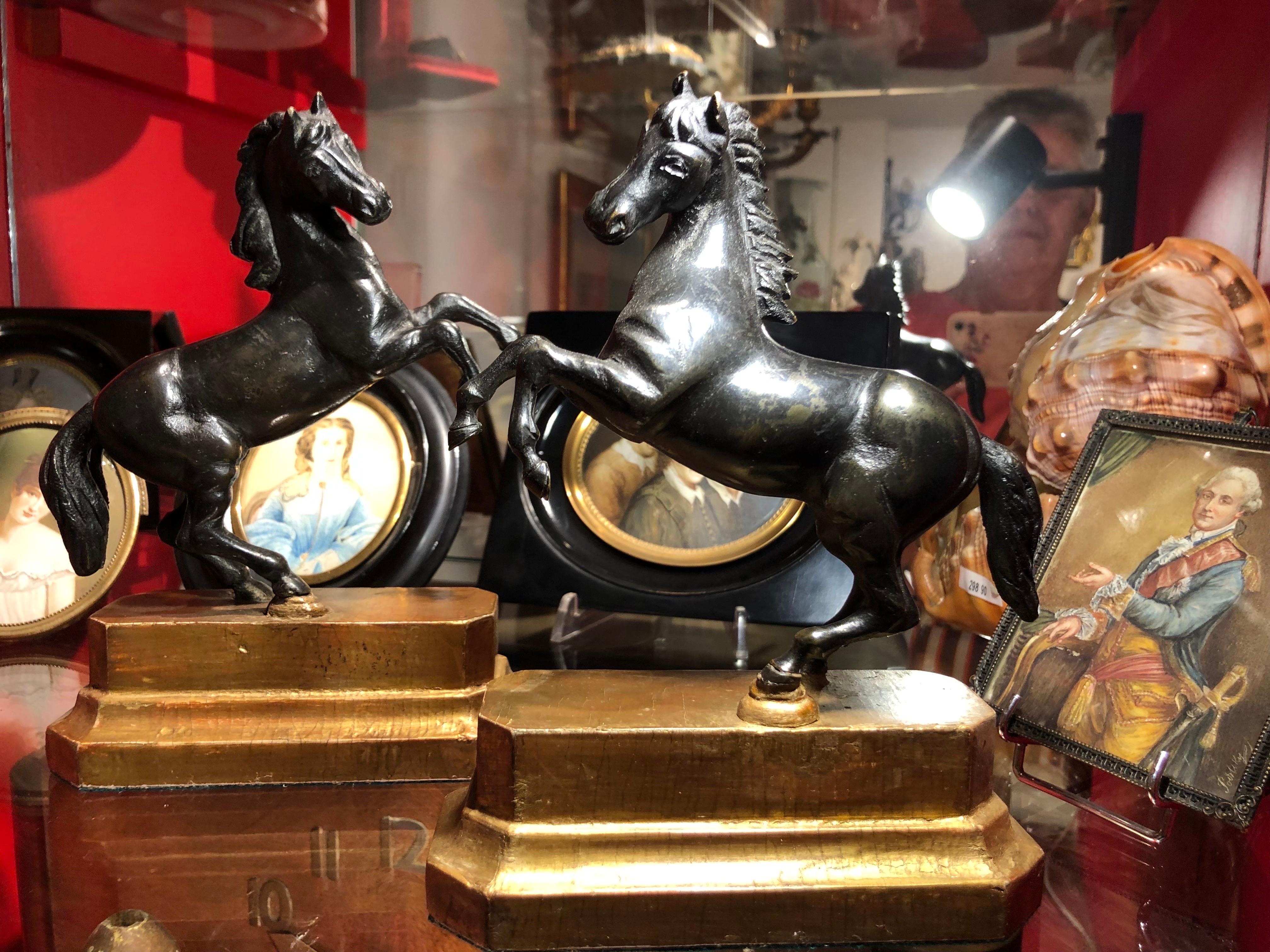 Coppia Di Cavalli In Bronzo Neoclassici Inizio 1800 Sculture Animalier Italiane en venta 9