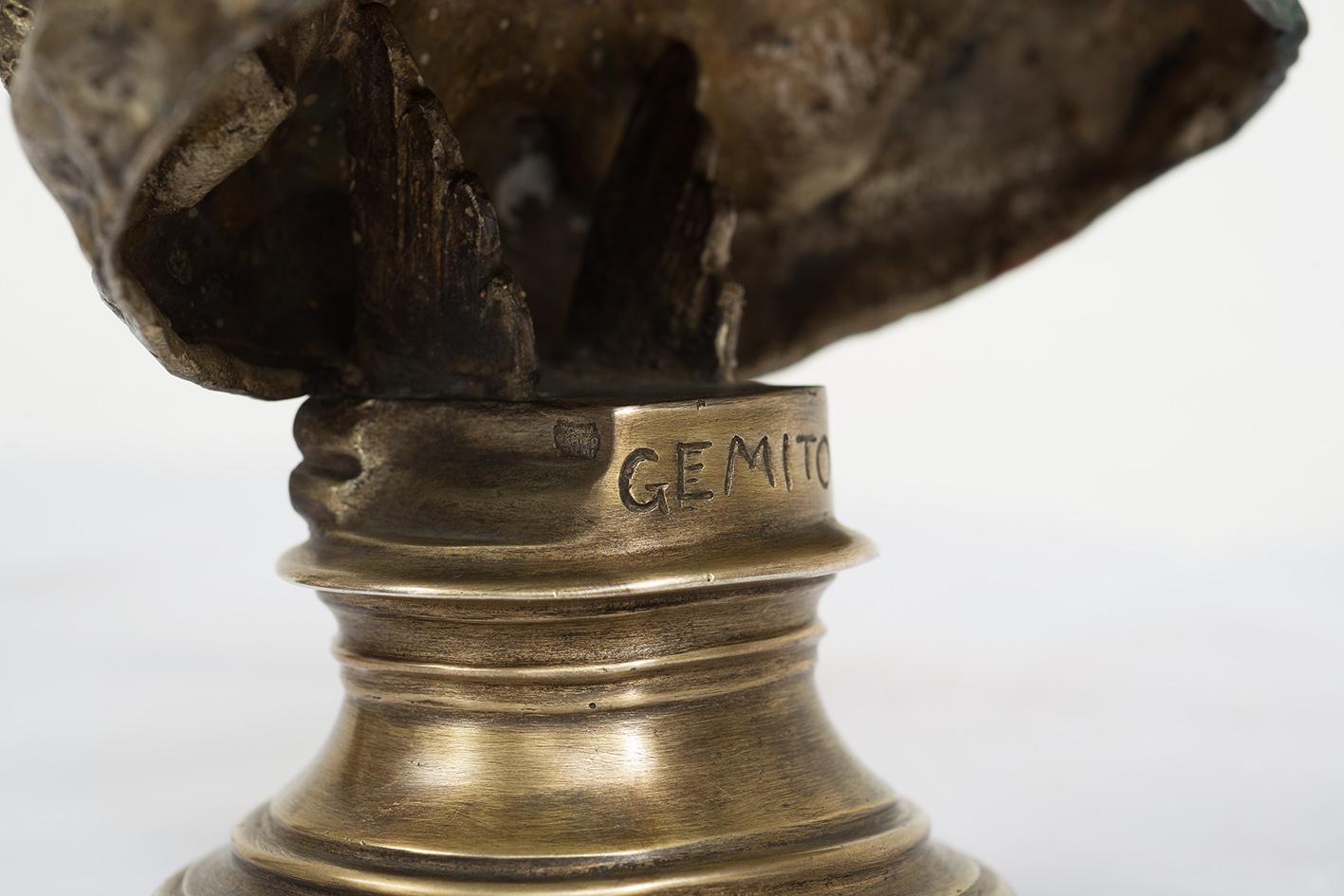 Paar antike Skulpturen aus massivem Silber signiert Gemito. im Angebot 1