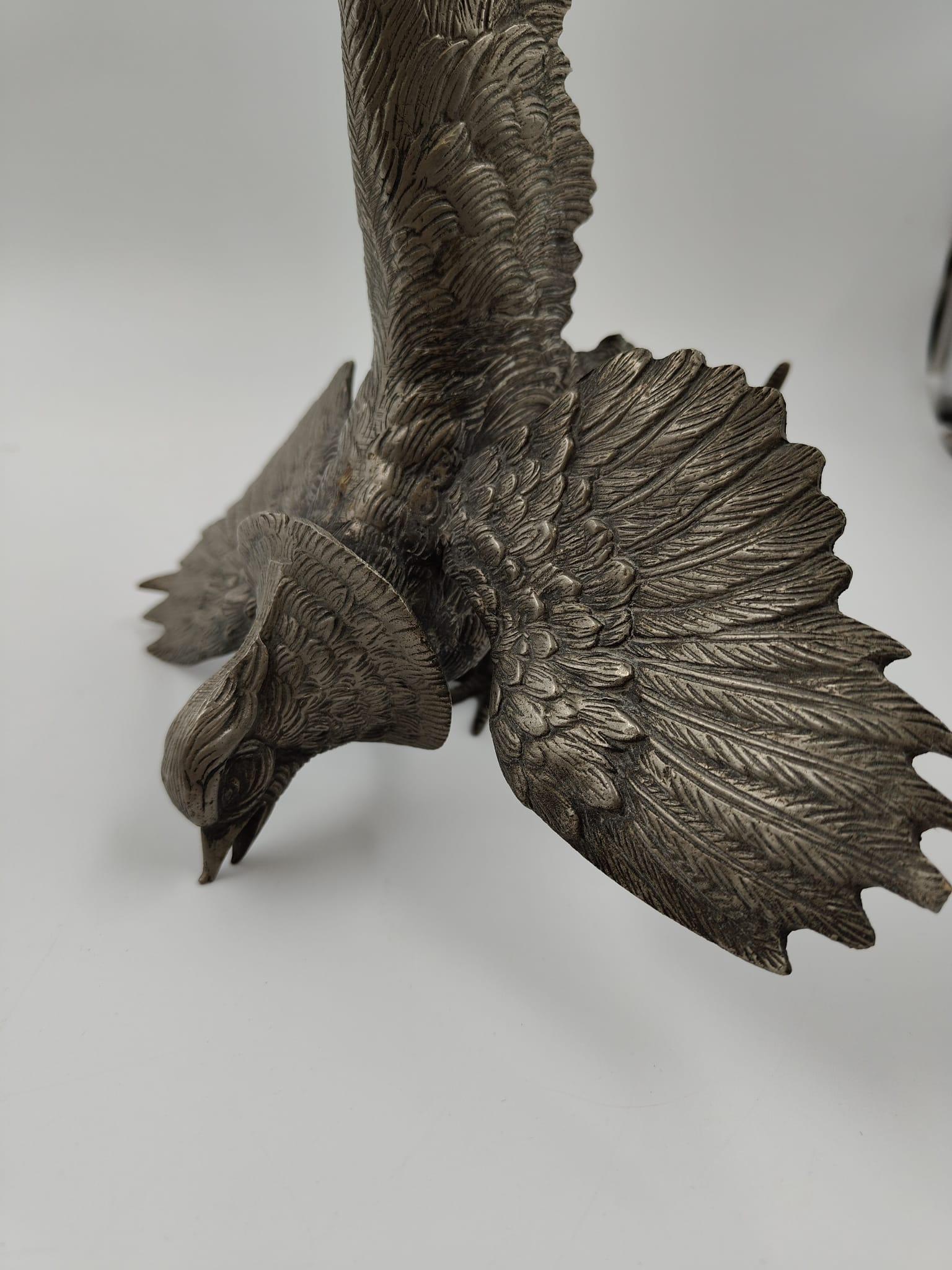 Coppia di sculture in metallo raffiguranti uccelli mitologici, Francia, fine XIX in vendita 12