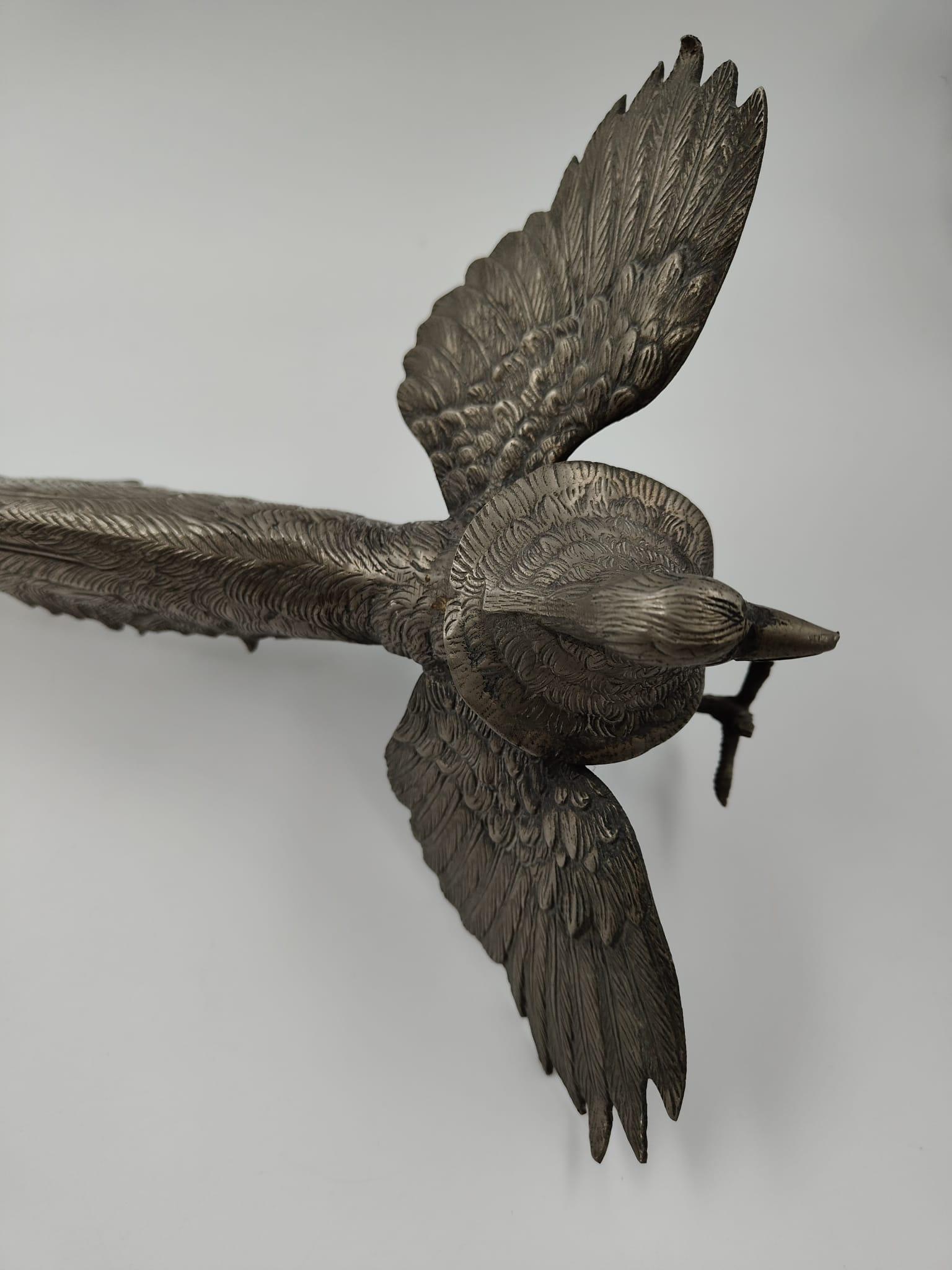 Coppia di sculture in metallo raffiguranti uccelli mitologici, Francia, fine XIX in vendita 14
