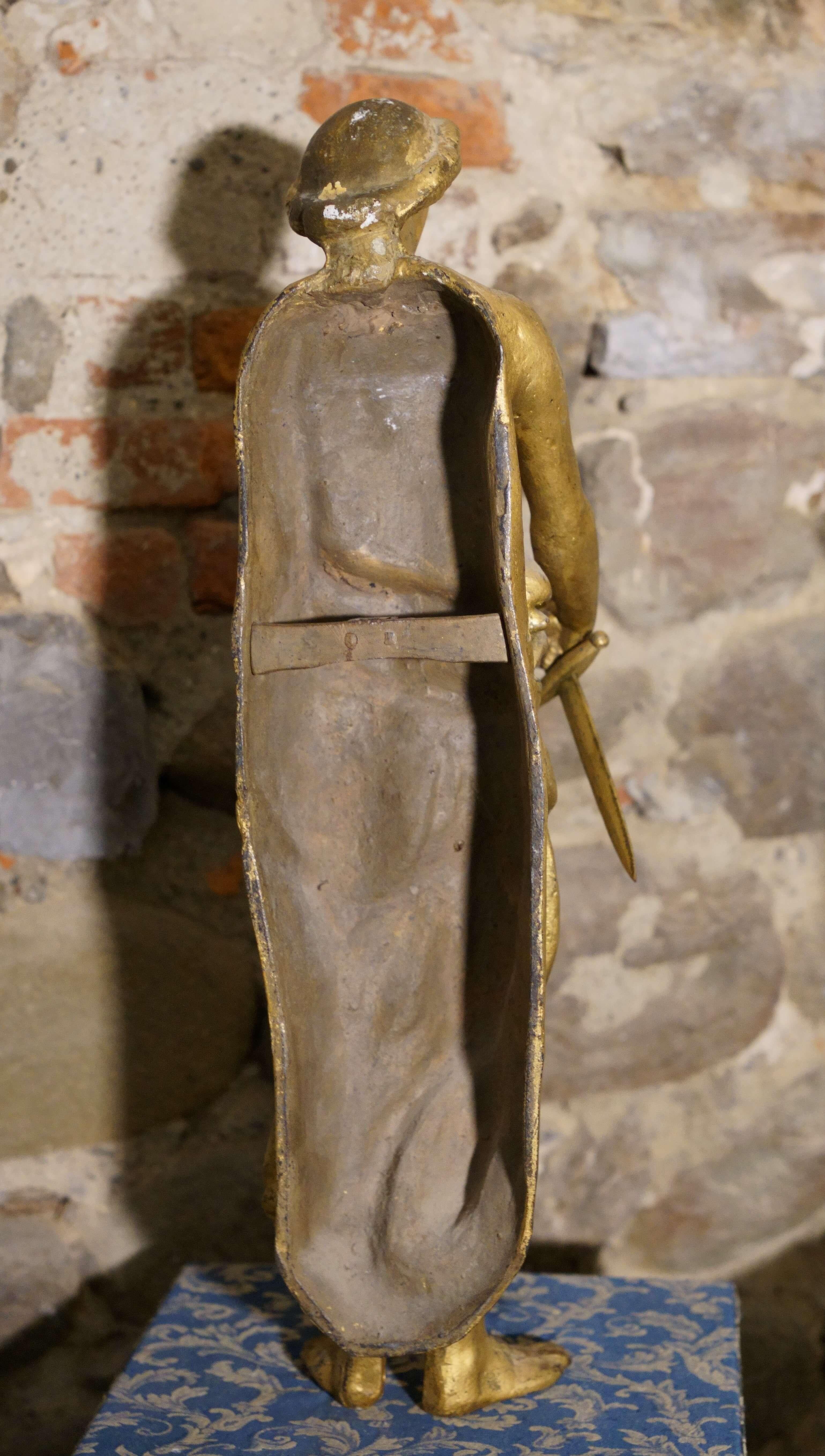 Paar französische neoklassische vergoldete Skulpturen aus Gusseisen Le Muse Art Foundry 3