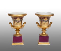 Pair of antique crater vases French Empire