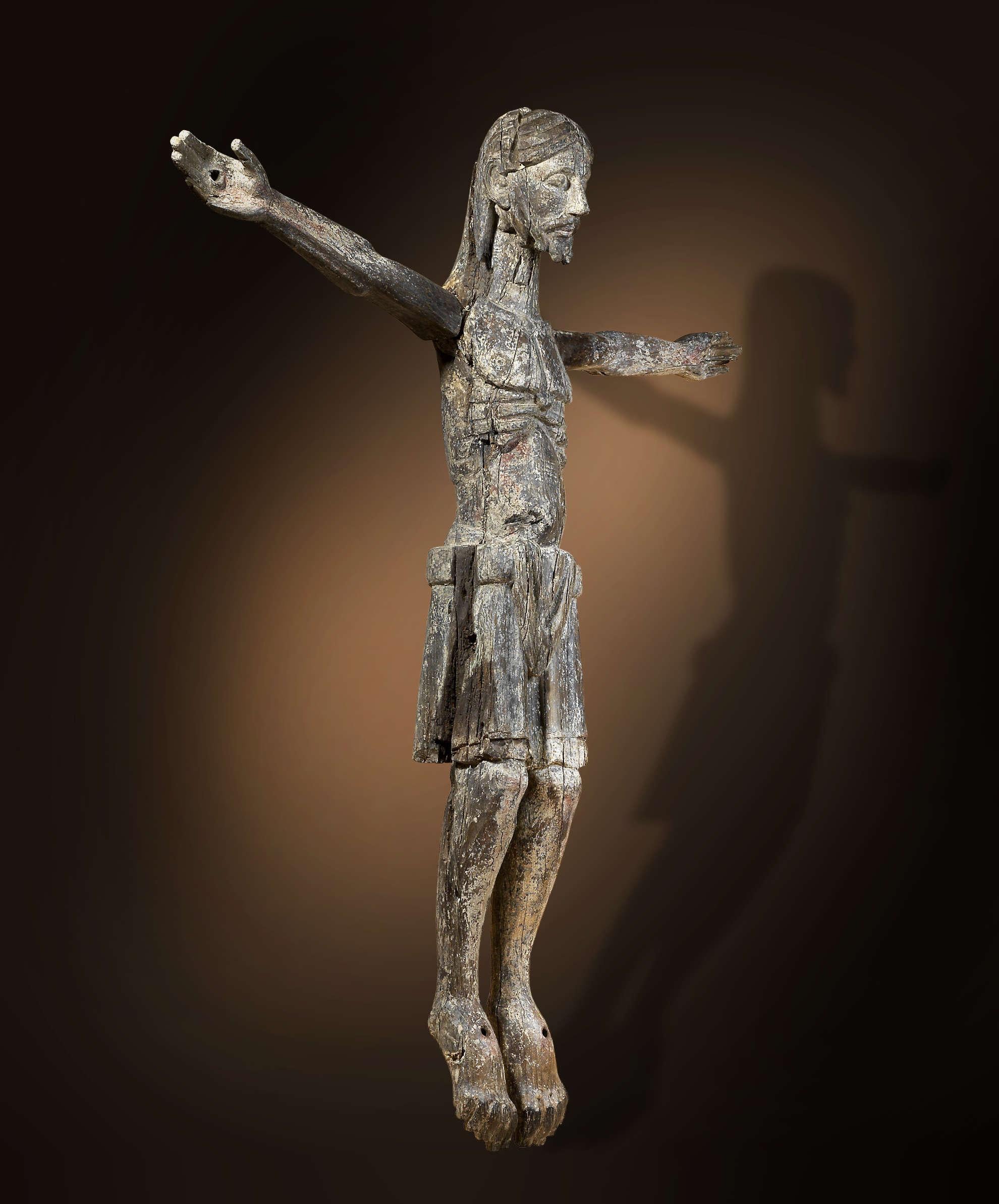 Corpus Christi 1150/70 - Marron Figurative Sculpture par Unknown