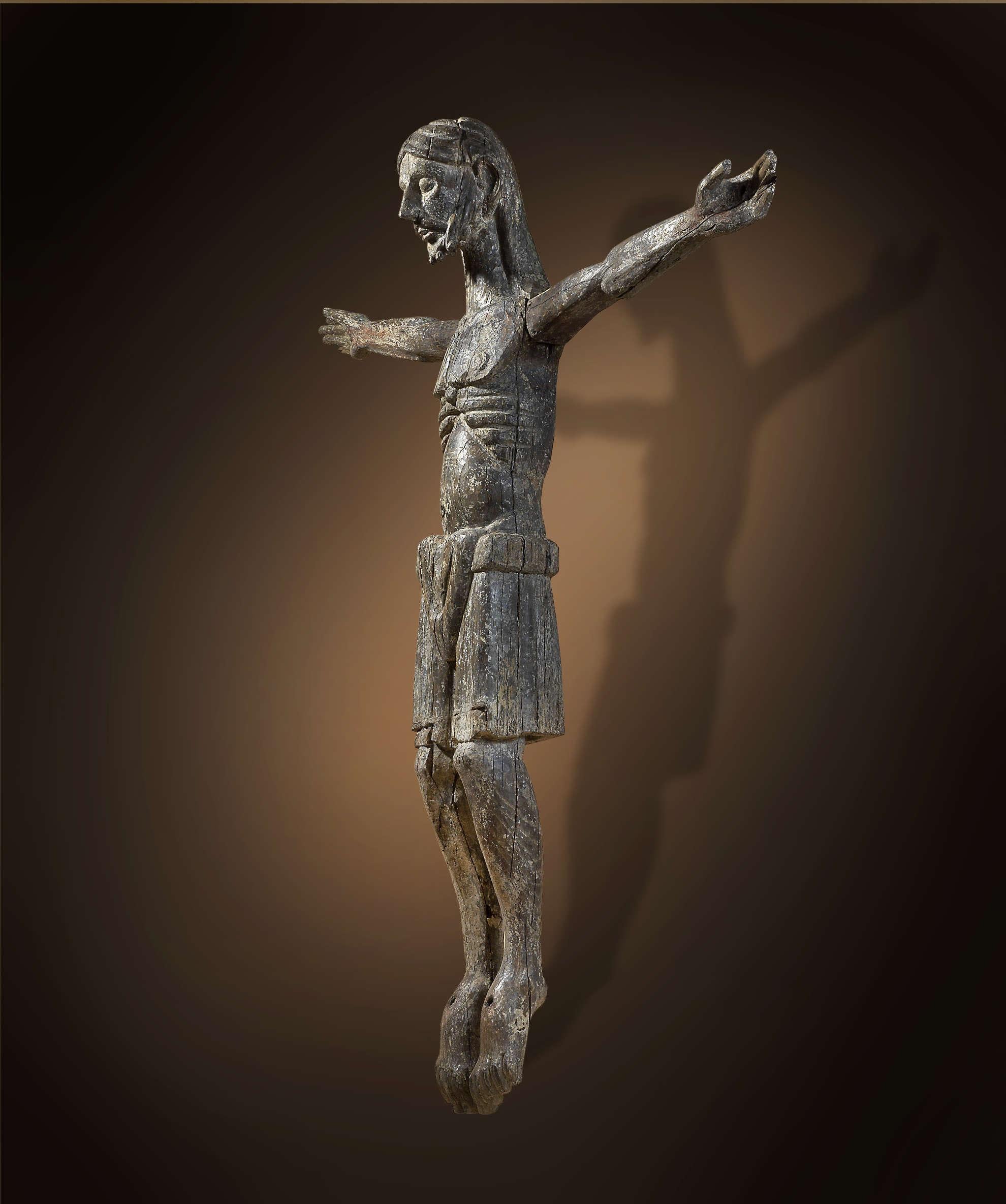 Corpus Christi
environ 1150/70
Sud de la France ou Catalogne
bois de chêne sculpté  
hauteur 109 cm, largeur 96 cm
Des restes de polychromie