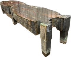 Custom Architectural Bronze Bench / Low Coffee Table, KOA Workshop Mark, 96” W