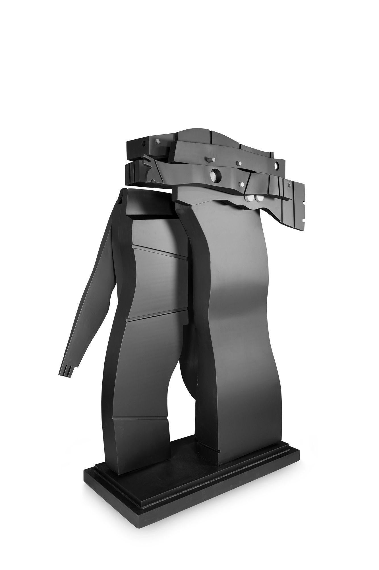 David L Deming Centurión II Escultura moderna abstracta de acero negro plano, 1985 - Sculpture de Unknown