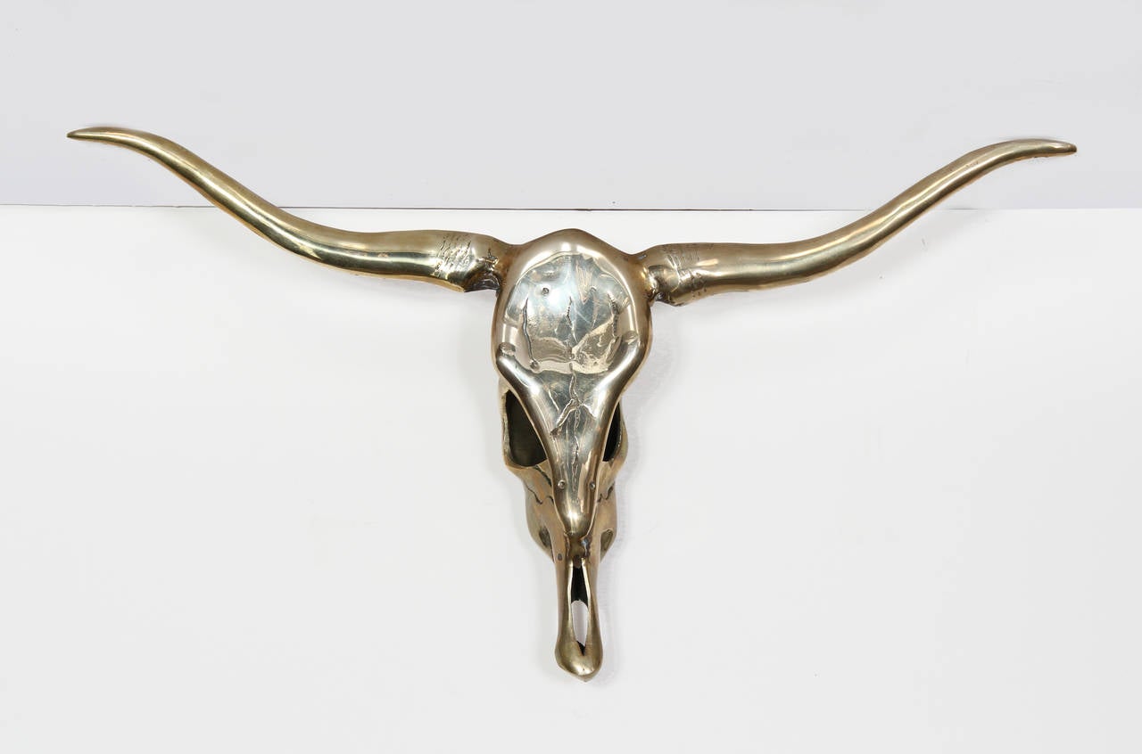 Unknown Figurative Sculpture - Decorative Longhorn Steer Skull