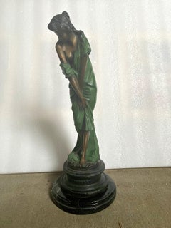 Demure Young Woman (Contemporary Bronze Sculpture)