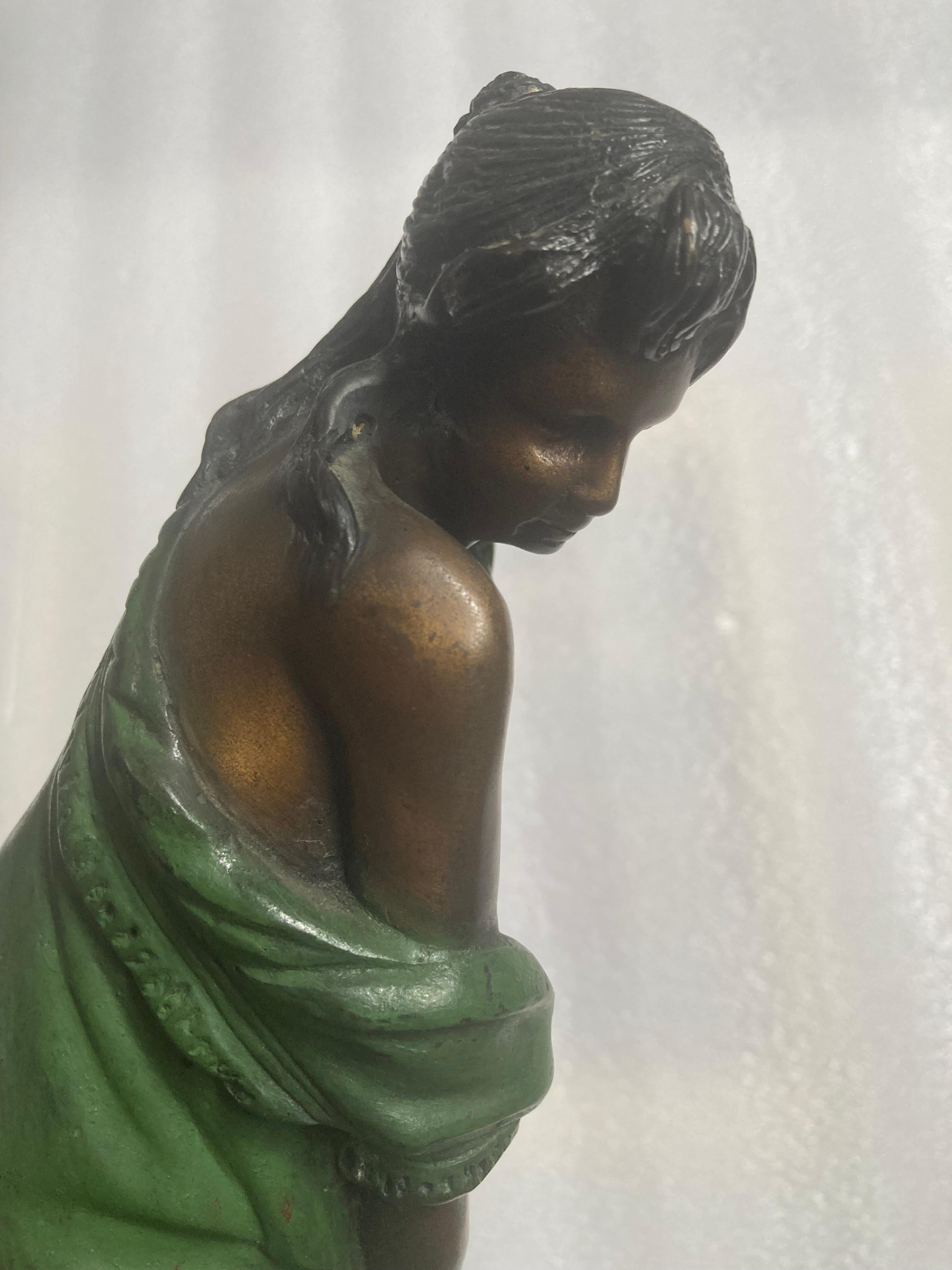 Demure Young Woman (Contemporary Bronze Sculpture) 2