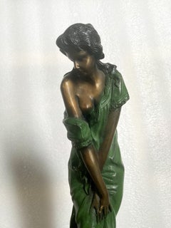 Demure Young Woman (Contemporary Bronze Sculpture)