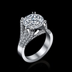 Diamond ring 5.2 Carat GIA Certified Brilliant 6.65 total weight 100k+ J-SI1