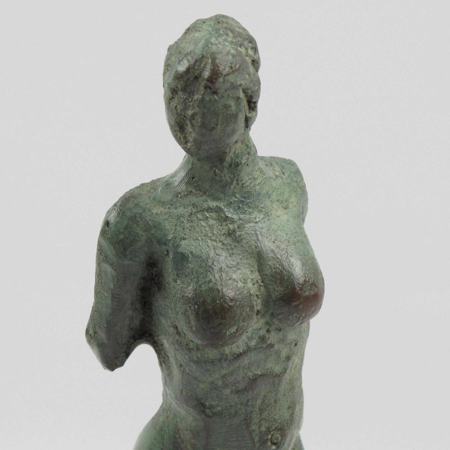 Diana the Huntress, French Art Deco Artemis Bronze Sculpture For Sale 3