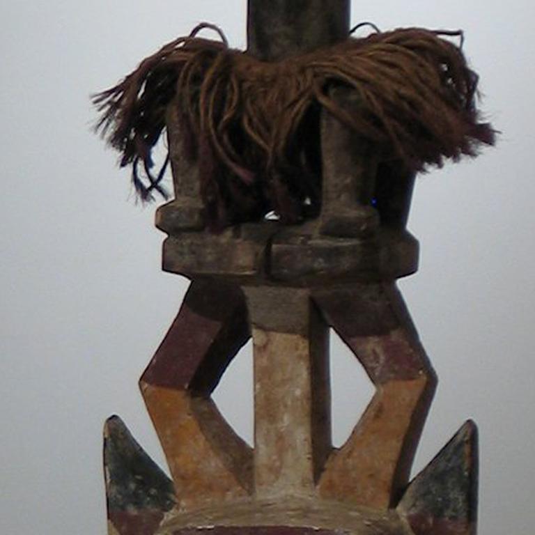 Dogon Maske mit Figur (Stammeskunst), Sculpture, von Unknown